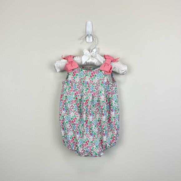Janie and Jack Ditsy Floral Bow Romper 3-6 Months - Picture 1 of 7